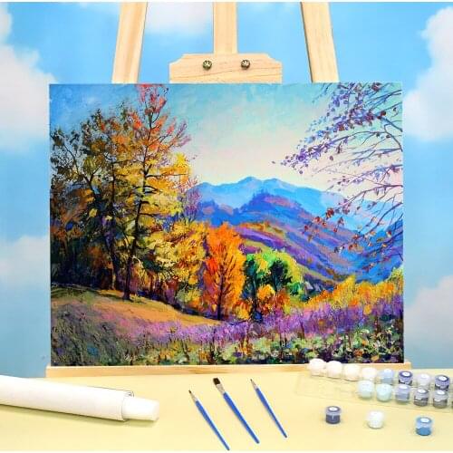 Landscape Sunny Autumn DIY Paint By Numbers Kit Acrylic Paints 50*70 Canvas Pictures New Design Children Handiwork Drawing