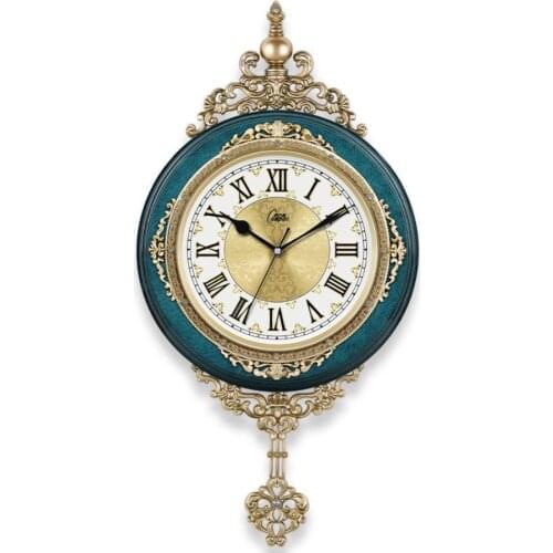 European Style Retro Wall Clock Watch Living Room Mute Pendulum Clock Elegant Taste Family Gift Art Decoration Rome Luxury G010