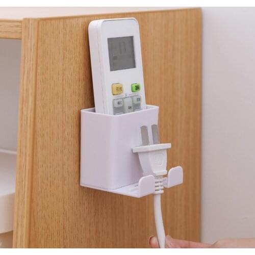 Wall Mount Remote Control Storage Organizer Box Phone Charging Holder