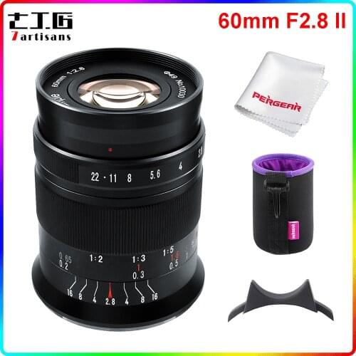 7artisans 60mm F2.8 II 1:1 Magnification APS-C Macro Manual Focus Fixed Lens for Sony E Fuji X Nikon Z M4/3 Mount Mirrorless Cam