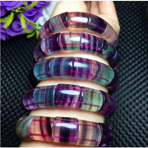 Wholesale FREE SHIPPING Natural high quality colored fluorite Beads Bracelet AAA fine jewelry