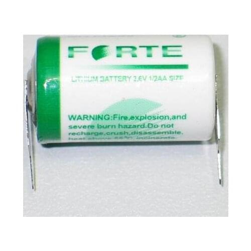 5PCS Original Forte ER14250 lithium battery 1/2AA 3.6V with soldering feet PLC lithium battery