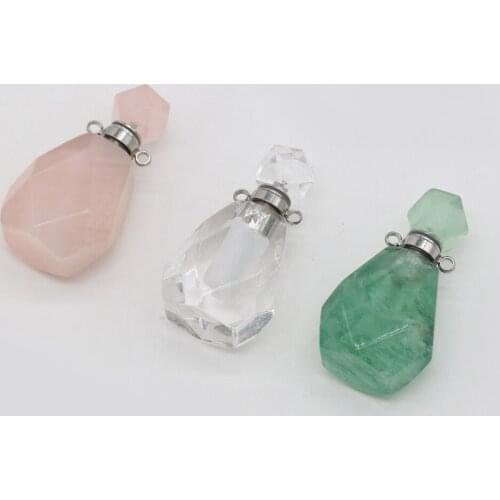 Natural Stone Crystal Charms Pendant Irregular Rhombus Quartz for Connector Jewelry Making DIY Accessories Necklace Earrings