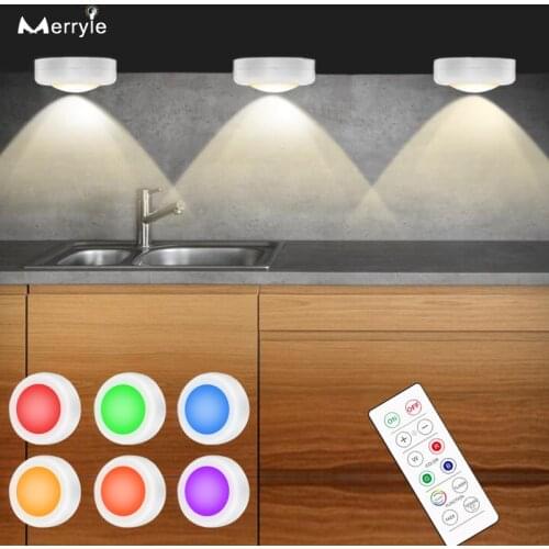 Remote Control Under Cabinet Lights 16 Colors LED Night Lights Touch Sensor Closet Wall Lamp for Showcase Wardrobe Kitchen