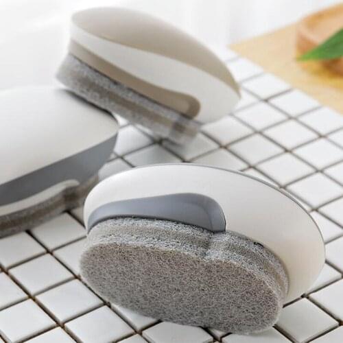 Household Kitchen Cleaning Brush Mouse Sponge Bath Scrub Bowl Brush Pot Multi-function Cleaning Brush Kitchen Utensils
