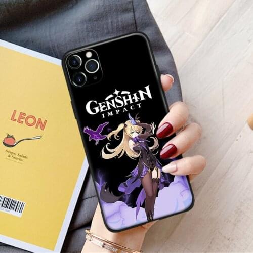Genshin Impact Fischl manga anime silicone Phone Case FOR iPhone Se 6 6s 7 8 Plus X Xr Xs 11 12 Mini Pro Max Glass Cover Shell
