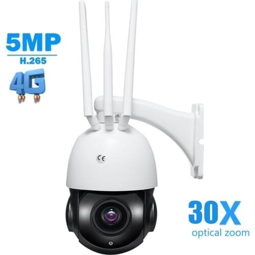 Outdoor IP Camera 5MP 1080P 3G 4G Sim Card AP Hotspot 30x Optical Zoom PTZ Speed Dome CCTV Camera Two Way Audio IR 100m Camhi