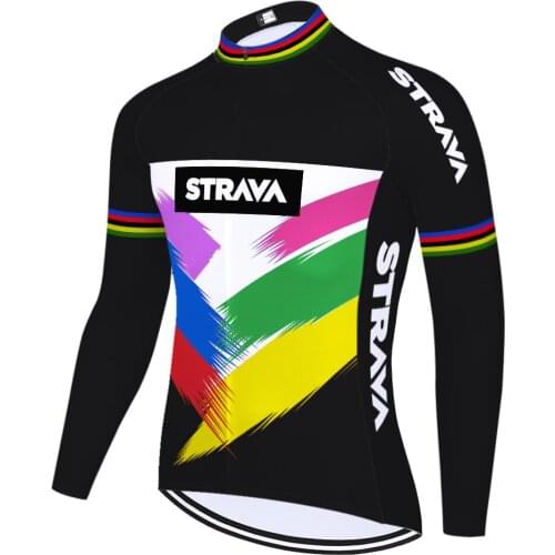 STRAVA team cycling shirt men summer spring quick dry Bicycle long sleeve cycling jersey Moutain Bike jersey camiseta bicicleta