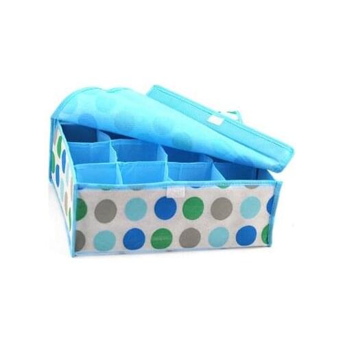 Fresh color 12cells clothing storage box with lid