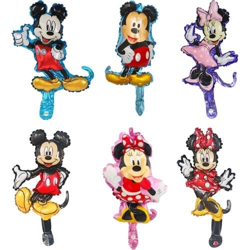 10Pcs Mini Disney Mickey Minnie Foil Balloons Birthday Theme Party Baby Shower Decoration Kids Inflatable Toys Air Globos Ball