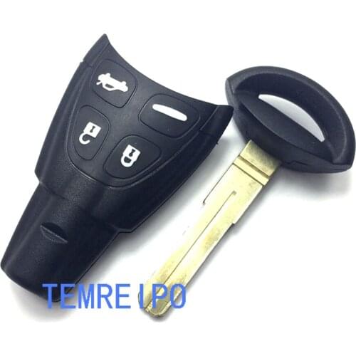 10pcs/lot Remote Key Shell Case Fob 4 Button With Insert Key Blank Blade For SAAB 9-3 9-5 93 95