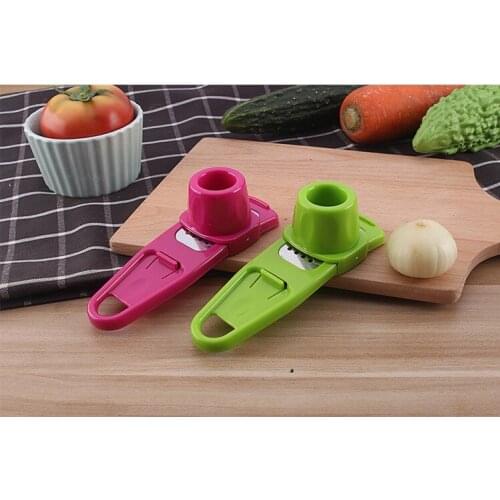 2pcs/lot Multifunction Home Kitchen Plastic S/Steel Garlic Press Chopper Cutter Garlic Grinding Hand Tool Kitchen Gadgets KX 061