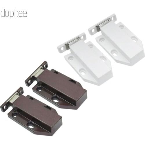 Dophee 2pcs Cabinet Catch Kitchen Door Stopper Drawer Soft Close Magnetic Push to Open Touch Damper Buffers Furniture Hardware