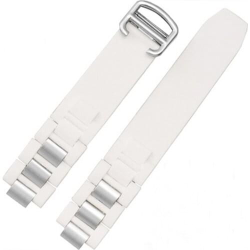 20mm Rubber Watch Band Strap Buckle Fit for Cartier 21 Chronoscaph & Autoscaph