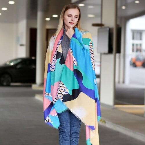 2017 Newest Abstract Color Print Fringe Scarf Shawl Cotton Geometry Scarves Muslim Wrap Hijab High Quality Muffler 10pcs/LOT