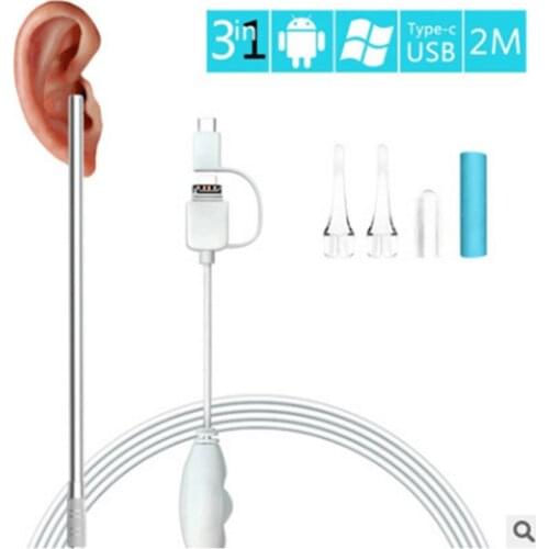 Three-in-one Visual Earpick Endoscope HD Ear Picking, Nose Cleaning, Childrens Dental Endoscope