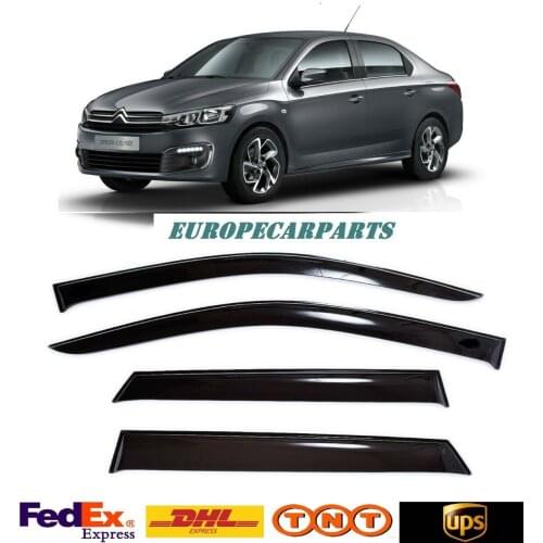 For Citroen C-Elysee Sd 2012-2017 Window Visors Side Rain Guard Vent Deflectors 4 pieces