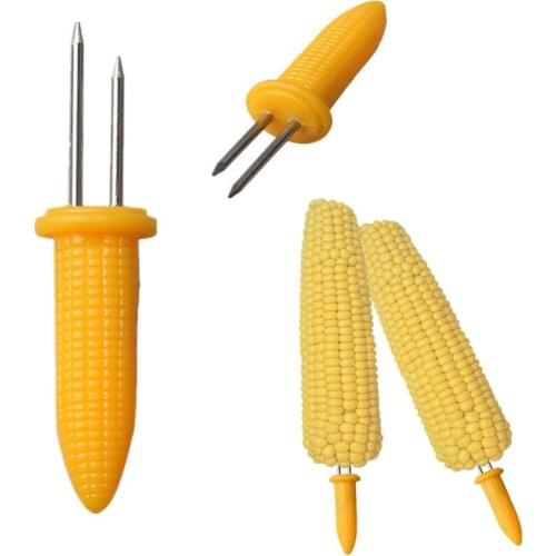 5Pcs/set BBQ Corn Holders Roast Meat Needle Barbecue Fork Multi-Function Stainless Steel Outdoor Barbecue Tool Fruit Fork