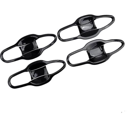 ABS 8 Pcs Carbon Fiber Black Style Car Door Handle Bowl Protector Cover Trim Fit for Toyota Camry 2018 2019 2020