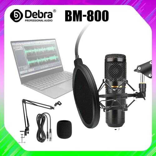 BM-800 studio condenser recording microphone, connected to computer,smart phone, for broadcast recording, live broadcast, etc