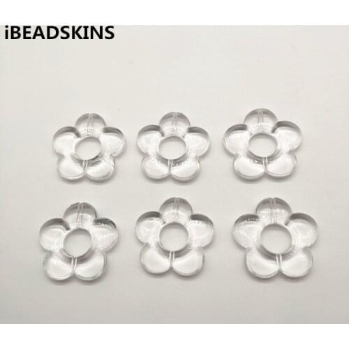 New arrival 32x31mm 170pcs clear Acrylic flower shape beads for stud earrings/earrings accessories/Earring parts/ jewelry DIY