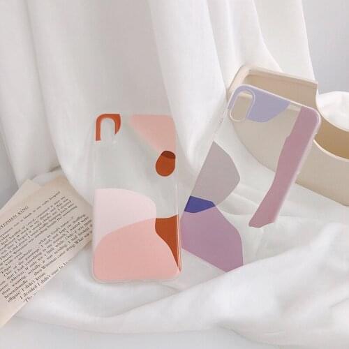 Art Abstract Retro Geometry Phone Case For iPhone 11 Pro Max XR Xs Max X 7 7 Puls 6 6S 7 8 Puls Cases Cute Soft TPU Cover