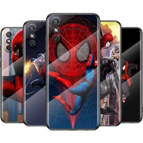 Marvel Spider Man For Huawei Y6 Y7 Y9 Y5P Y6P Y8S Y8P Y9A P Smart Z 2019 2020 2021Tempered Glass Cover Phone Case