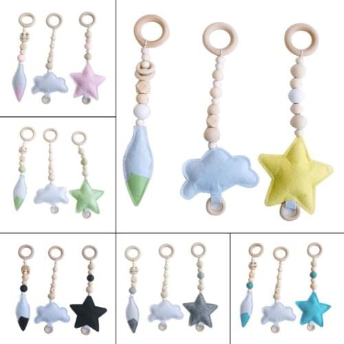 Nordic Style Ring-pull Baby Gym Toy Sensory Nursery Kids Room Infant Toddler Clothes Wooden Frame Rack Decoration