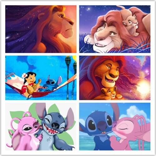 Disney 5D DIY Diamond Painting Lion King and Star Baby Sticker Diamond Embroidery Painting Exclusive Handmade Home Decoration