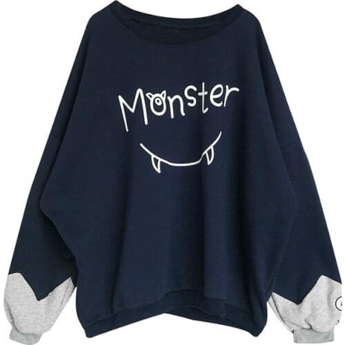 Fleece Warm Hoodies Sweatshirts 2020 Winter Women Cartoon Printed Funny Pullover Long Sleeve O-neck Tracksuits For Teen Girls