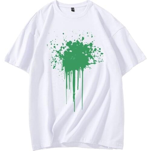 Graffiti Ink Graphic Tee Print Short Sleeve Streetwear T-Shirts Harajuku Korean Short Sleeve T Shirts Summer Tops T Shirt Unisex