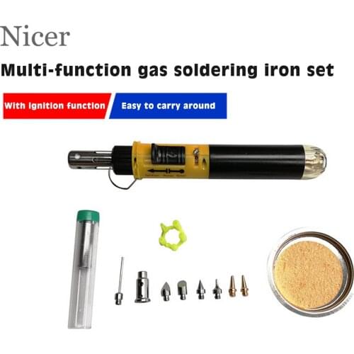 12-in-1 Gas Soldering Iron Adjustable Temperature Solder Iron Rework Station Handle Heat Pencil Welding Repair Tools 450 Degrees