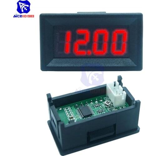 0.36 Inch 4 Digits LED Tube Display Voltmeter DC 0 -99.99V (100V) Voltage Meter 3 Wire Voltage Panel Tester Detector