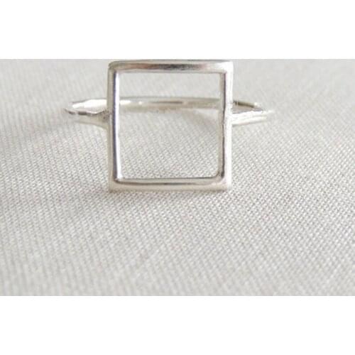 Wholesale 30pcs/lot Hollow Square Ring Simple Design Geometric Rings Men Women Casual Jewelry Factory Direct Sale