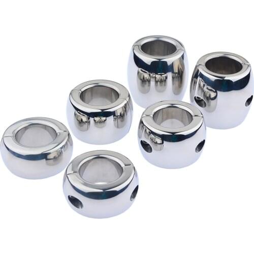 0.8Kg Heavy Stainless Steel Penis Ring testicle Ball Stretcher Scrotum Magnetic Cock Ring Metal Pendant Weight CBT Male Sex Shop