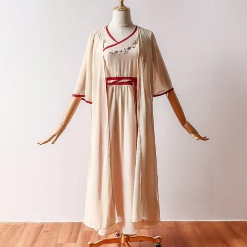 Two-piece Set Muyoms New Female Literature And Art Retro-style Embroidered Flower Chiffon Summer Women Hanf