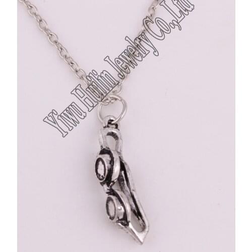 Best-selling antique sliver plated Swimming Gggles pendant necklace link chain
