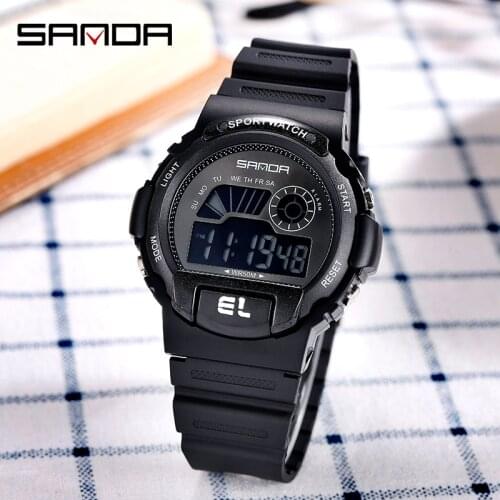 SANDA Fashion Sport Women Watches Multifunction Waterproof LED Display Digital Watch Outdoor Wristwatch Relogio Masculino 6004