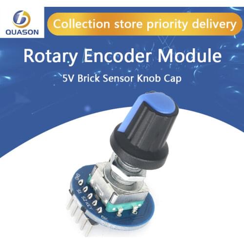 Rotary Encoder Module 5V Brick Sensor Development Round Audio Rotating Potentiometer Knob Cap for Arduino