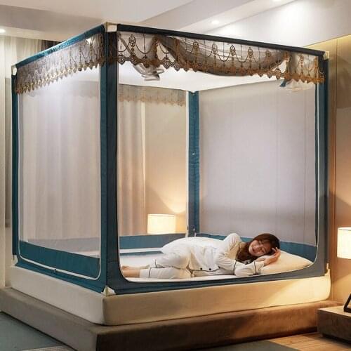 Mosquito Net Bed Canopy Netting Foldable Universal Zipper Square Mosquito Net Three-door Mosquitera Cama Bed Canopy BD50