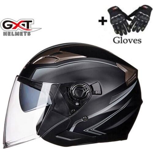 Motorcycle Helmet Half Face ABS Double Lens Helmet Motorbike Helmet Electric Safety Moto Casque for Women/Men Casco Moto
