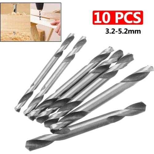 10Pcs HSS Double Ended Drill Bit End Set 3.2/3.5/4/4.2/4.5/5/5.2mm High Speed Steel Mill Drills Bits Wood/ Metal Working Tool