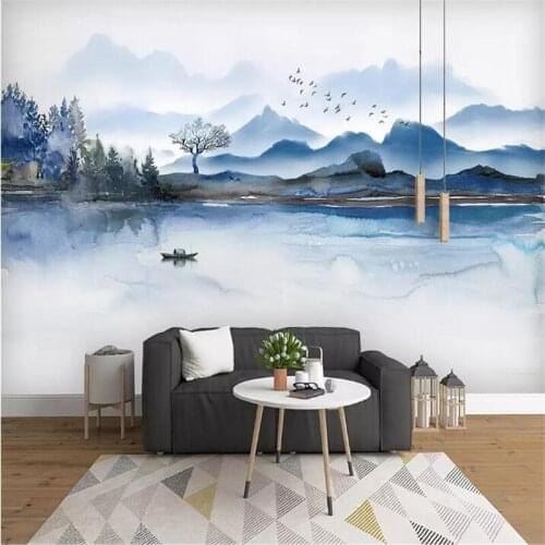 New ink landscape background wall professional production mural factory wholesale wallpaper mural poster photo wall