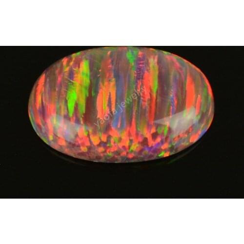 Opal supplier special cutting synthetic opal gems oval cabochon flat back 12*16mm OP15 loose black cherry jewelry opal stone