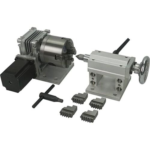 A axis three-jaw chuck Rotary Axis CNC Thimble Tailstock CNC Machine 4th Axis Part Tools