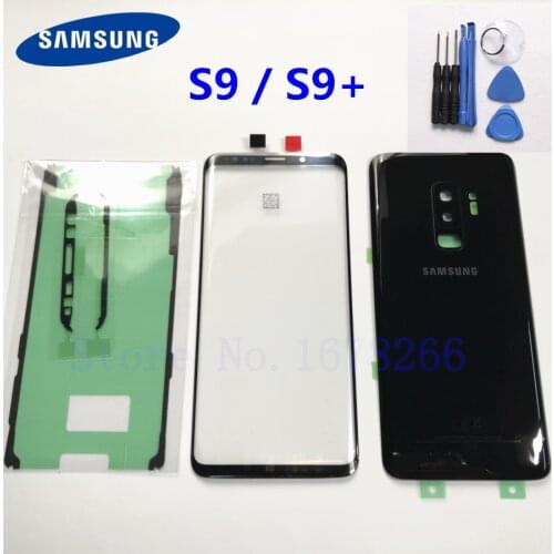 SAMSUNG Galaxy S9 Plus S9+ G965F S9 G960 G960F G960FD Front Touch Panel Outer Lens + Rear Battery Door Back Glass Housing Cover