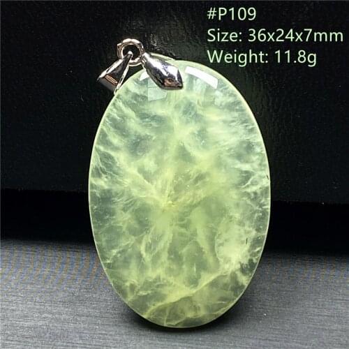 Top Natural Green Prehnite Crystal Pendant Jewelry For Women Lady Men Healing Luck Stone 36x24x7mm Beads Gemstone Silver AAAAA