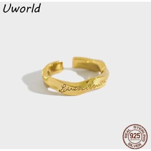 Romantic Love me more 925 Sterling Silver Ring Adjustable 18K Gold Filled Silver Ring Valentines Day gifts for lovers