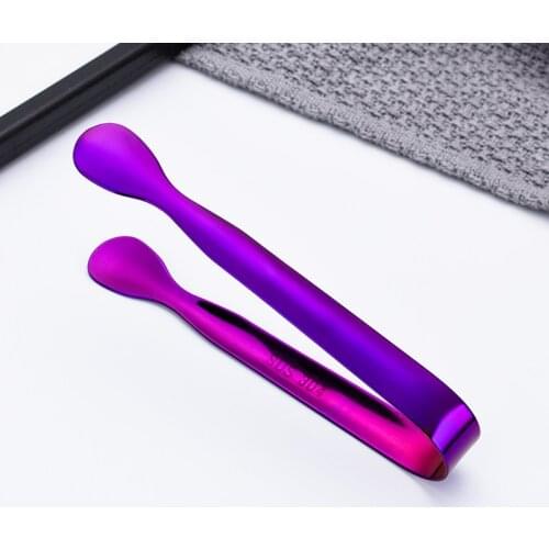 Stainless Steel Ice Tongs With Smooth Edge Cube Sugar Tong For Tea Party Coffee Bar Tool Food Serving Dessert Clip 4.25 Inch