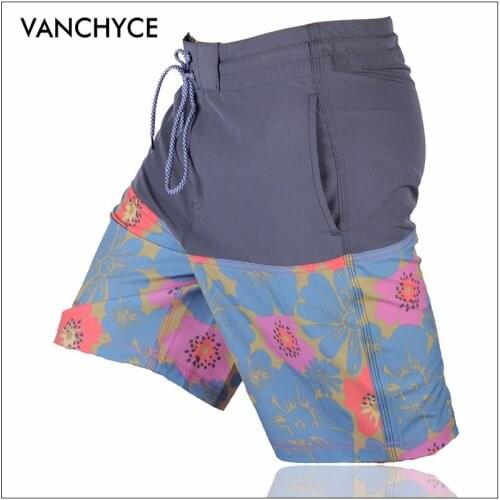 VANCHYCE Print Shorts Men Beach Shorts Men Bermuda Short Quick Dry Silver Mens Boardshort Board Shorts Bathing BoardShorts